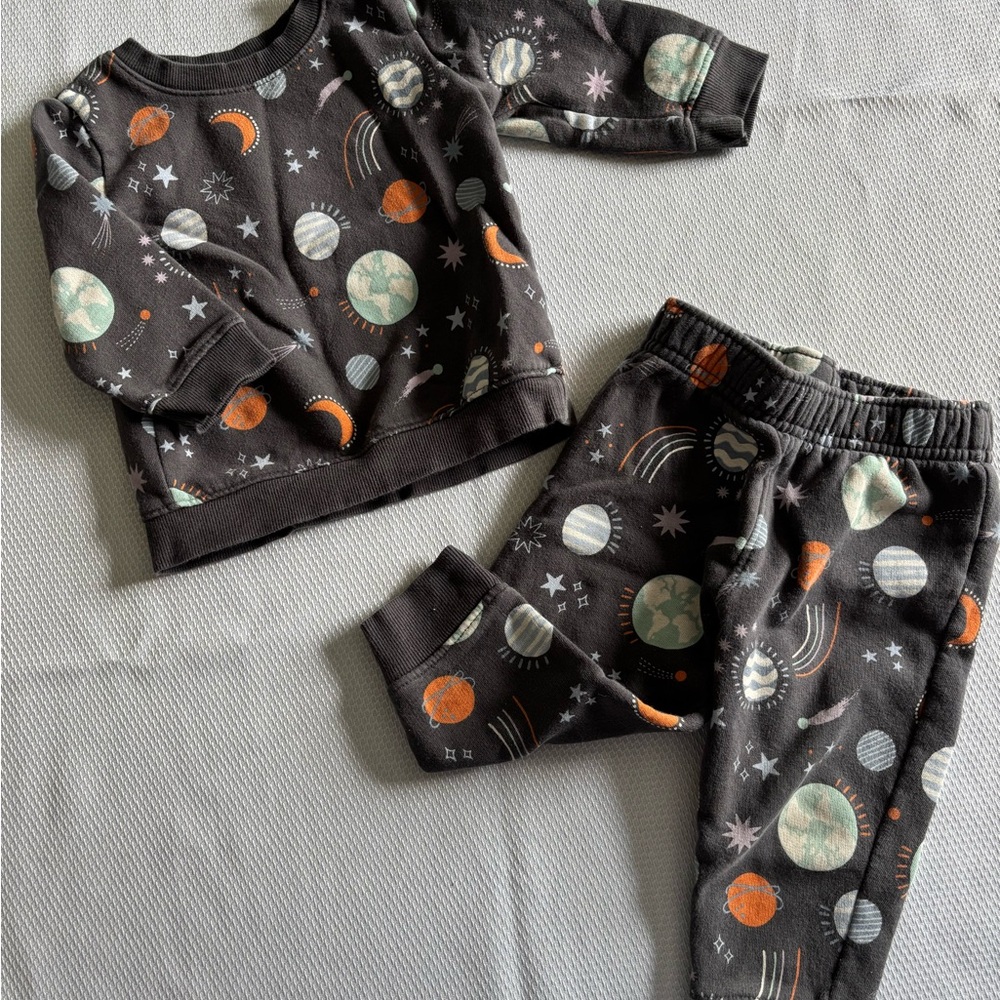 Cat & Jack Black and Orange Kids Matching Set